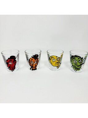 Mid-Century Novelty Shot Glass Set : Roving Eye Bar Characters